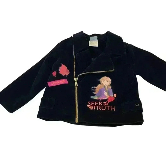 Disney Frozen II Navy Velour Girls Modo Jacket, 2T - Picture 1 of 11